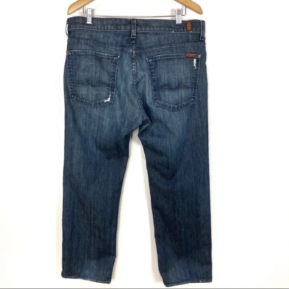 7 For All Mankind Austyn Relaxed Straight Dark‎ Stretch Jeans Men’s Sz 36